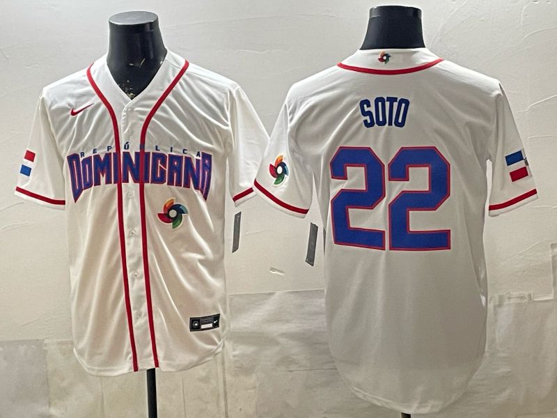 Men 2026 World Cub #22 Soto White Game Nike MLB Jersey style 009